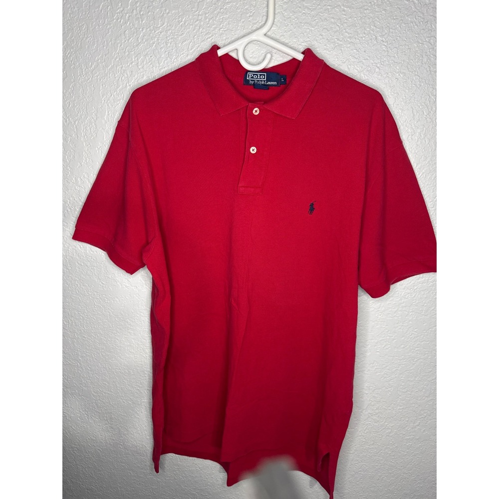 Vintage Polo Ralph Lauren Polo Shirt Mens Large Red Excellent Cotton